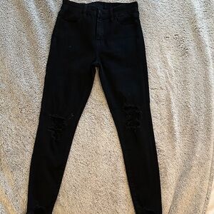 Women's Black Distressed Jeans